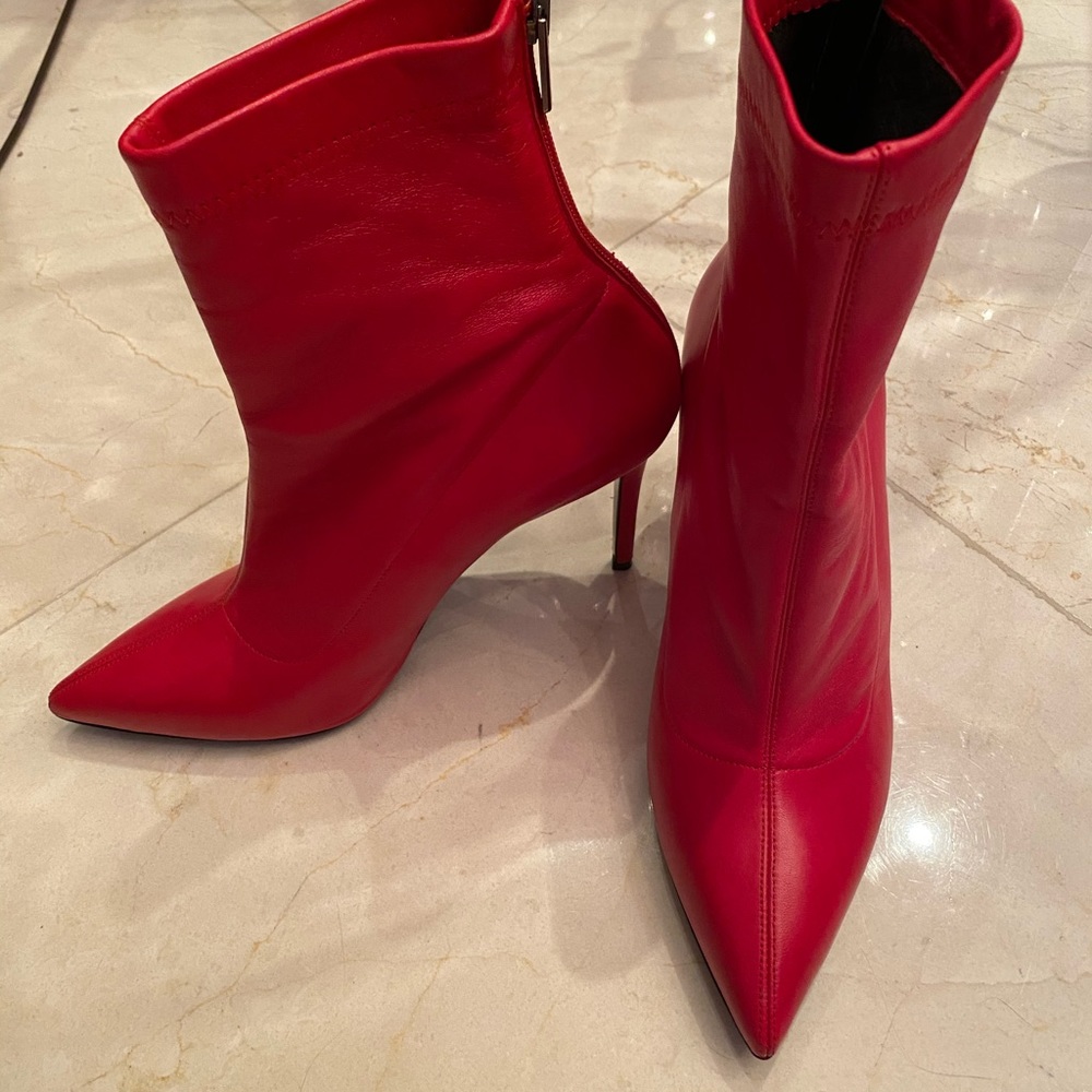 Barney’s red leather boots